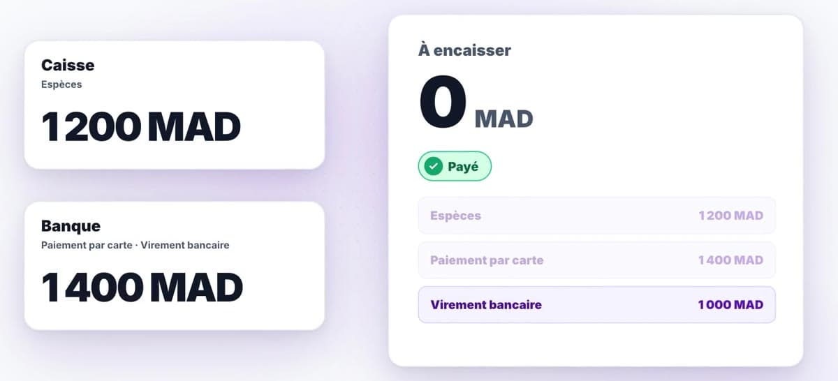Payments and cash drawer: app screen